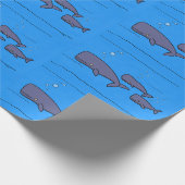 Darstellung von Walen mit niedlicher Wanderung in Geschenkpapier (Ecke)