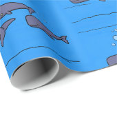 Darstellung von Walen mit niedlicher Wanderung in  Geschenkpapier (Rolleneckpunkt)