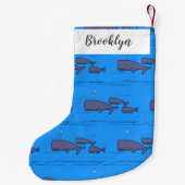 Darstellung von Walen mit niedlicher Wanderung in  Kleiner Weihnachtsstrumpf (Rückseite)