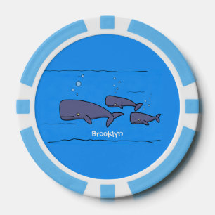 Darstellung von Walen mit niedlicher Wanderung in  Pokerchips