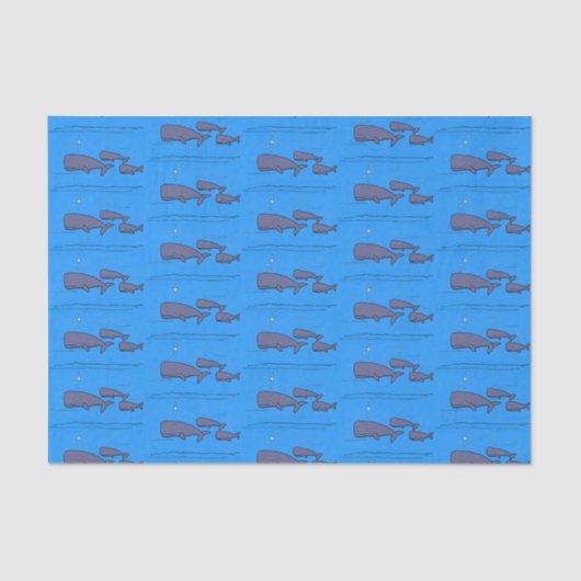 Darstellung von Walen mit niedlicher Wanderung in  Seidenpapier (Vorderseite)