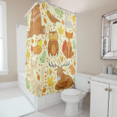 Darstellung von Zierwaldtieren. Duschvorhang (Beispiel)