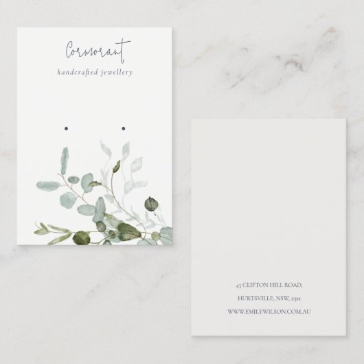 Darstellungen der botanischen Eukalyptus-Foliage Visitenkarte (Vorne/Hinten)