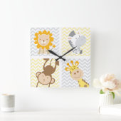 Darstellungen von Kleinkindern Quadratische Wanduhr (Zuhause)