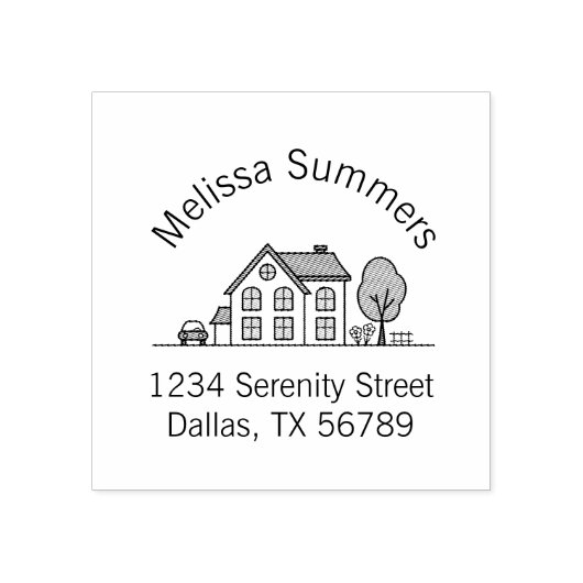 Darstellungsbogen-Adresse 4 Gummistempel (Prägung)