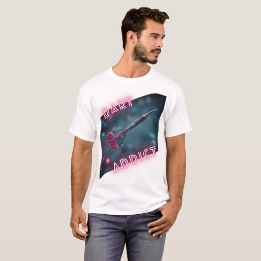 DART ADDICT Dynamischer Neondart Design T-Shirt (Vorne ganz)