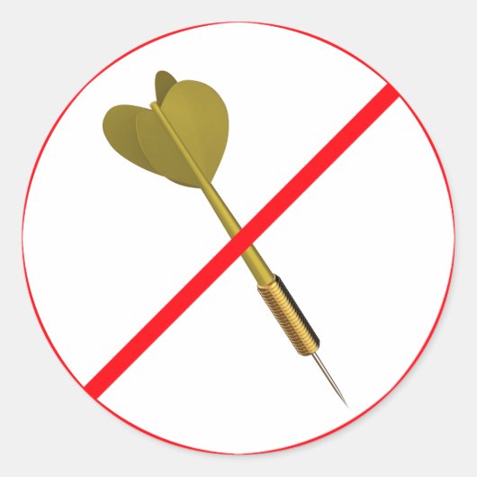 Dart Arrows verboten! Runder Aufkleber (Vorderseite)