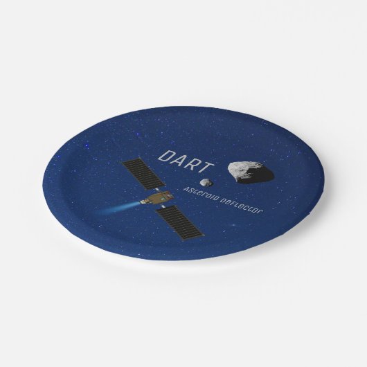 DART Asteroid-Deflektiergeräte Pappteller (Schrägansicht)