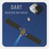 DART Asteroid-Deflektiergeräte Quadratischer Aufkleber (Vorderseite)