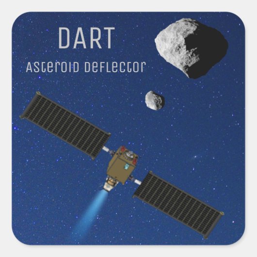 DART Asteroid-Deflektiergeräte Quadratischer Aufkleber (Vorderseite)