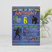 Dart Blaster Boys Party zum Geburtstag Einladung (Stehend Vorderseite)