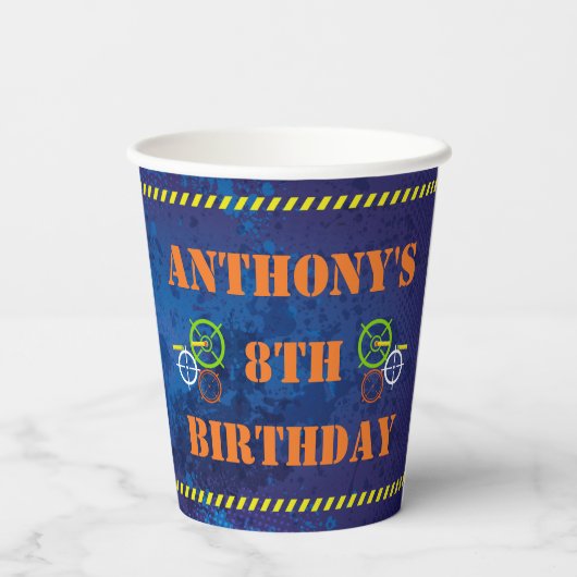 Dart Blaster Soldier Birthday Party Pappbecher (Rückseite)