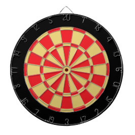 Dart Board: Altes Gold, Rot und Schwarz Dartscheibe