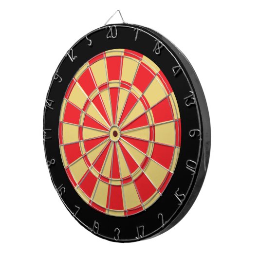 Dart Board: Altes Gold, Rot und Schwarz Dartscheibe (Vorderseite rechts)