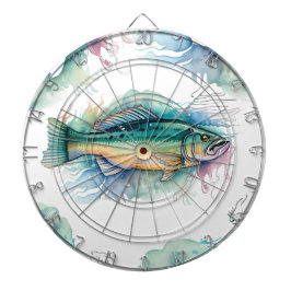 Dart Board - Aquarellfarben Serie: Bass Dartscheibe