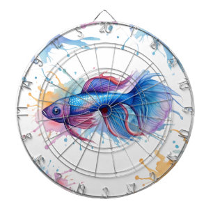 Dart Board - Aquarellreihe: Betta Fish Dartscheibe