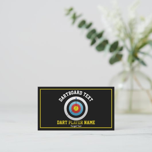 Dart Board Black Visitenkarte (Stehend Vorderseite)
