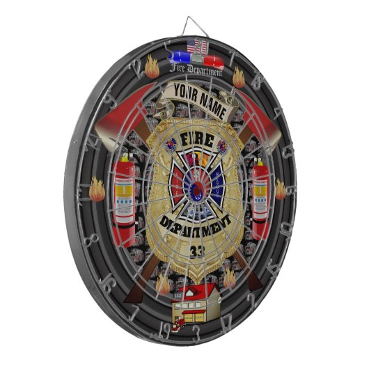 Dart Board der personalisierten Feuerwehr Dartscheibe (Vorderseite Links)