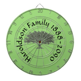 Dart Board - Familienbaum mit Namen und Daten Dartscheibe