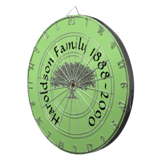 Dart Board - Familienbaum mit Namen und Daten Dartscheibe (Vorderseite rechts)