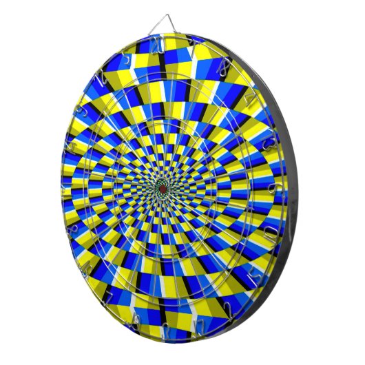 Dart Board/Gelb/Blau Abstrakt Dartscheibe (Vorderseite rechts)