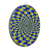 Dart Board/Gelb/Blau Abstrakt Dartscheibe (Vorderseite Links)