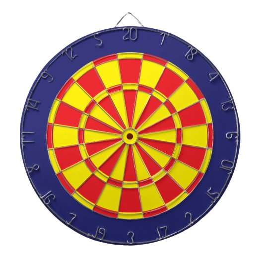 Dart Board: Gelb, Rot und Navy Blau Dartscheibe (vorne)