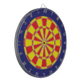Dart Board: Gelb, Rot und Navy Blau Dartscheibe (Vorderseite Links)