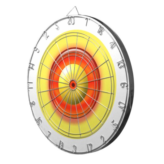 Dart Board - Gelbe und rote konzentrische Kreise Dartscheibe (Vorderseite rechts)