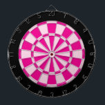 Dart Board: Hellrosa, dunkelrosa und schwarz Dartscheibe<br><div class="desc">Hellrosa,  dunkelrosa und schwarz gefärbtes Dart Board Spiel mit 6 Messingdunkeln</div>