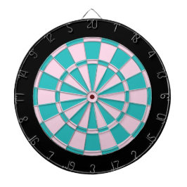 Dart Board: Hellrosa, Türkis und Schwarz Dartscheibe
