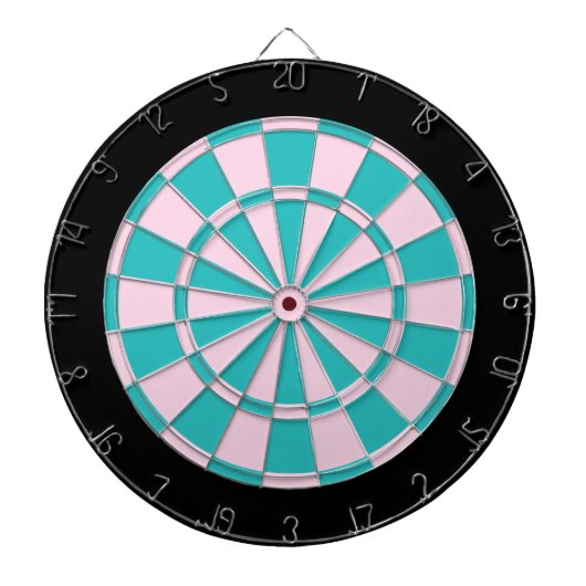 Dart Board: Hellrosa, Türkis und Schwarz Dartscheibe (vorne)