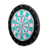 Dart Board: Hellrosa, Türkis und Schwarz Dartscheibe (Vorderseite rechts)
