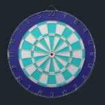 Dart Board: Lichtsilber, Türkis und Marine Dartscheibe<br><div class="desc">Helles Silber,  Türkis und Navy farbiges Dart Board Spiel inklusive 6 Messingdarts</div>