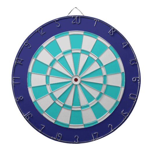 Dart Board: Lichtsilber, Türkis und Marine Dartscheibe (vorne)