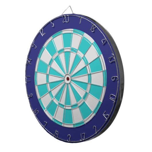 Dart Board: Lichtsilber, Türkis und Marine Dartscheibe (Vorderseite rechts)