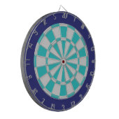 Dart Board: Lichtsilber, Türkis und Marine Dartscheibe (Vorderseite Links)
