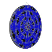 Dart Board mit blau schwarz abstraktem Design Dartscheibe (Vorderseite Links)