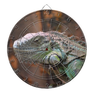 Dart Board mit farbiger Iguana-Eidechse Dartscheibe