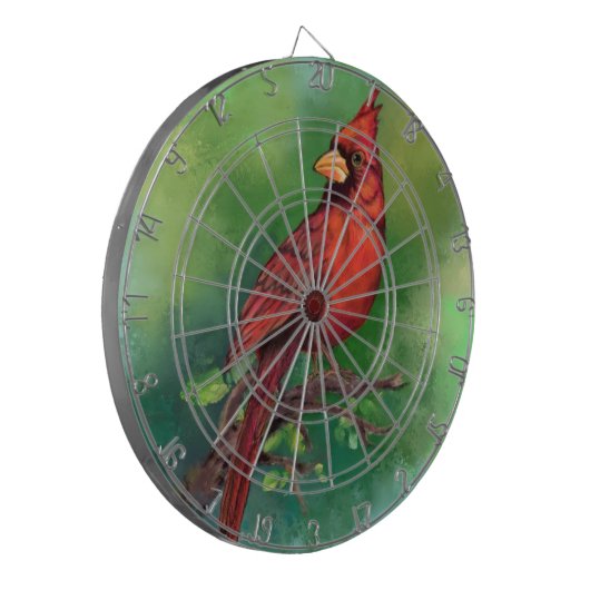 Dart Board mit Northern Red Kardinal Bird Dartscheibe (Vorderseite Links)