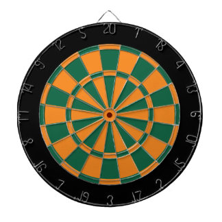 Dart Board: orange, dunkelgrün und schwarz Dartscheibe