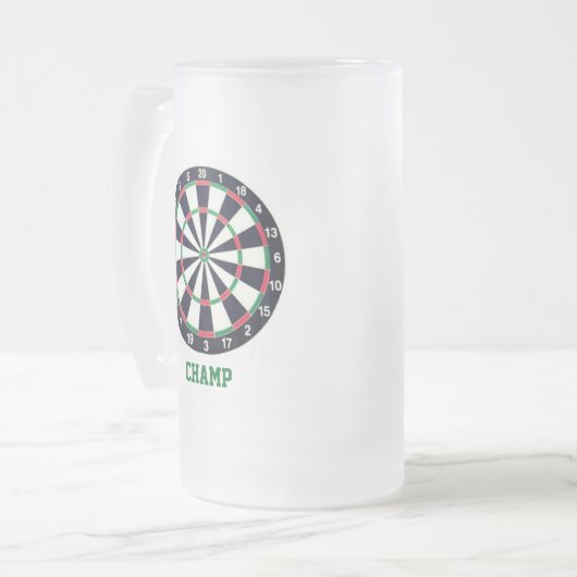 Dart Board Personalisiert Mattglas Bierglas (Vorderseite Links)