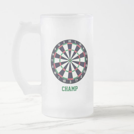Dart Board Personalisiert Mattglas Bierglas (Links)