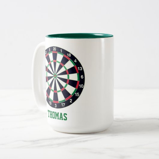 Dart Board Personalisiert Zweifarbige Tasse (Vorderseite Links)