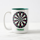 Dart Board Personalisiert Zweifarbige Tasse (Links)