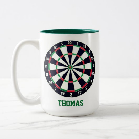 Dart Board Personalisiert Zweifarbige Tasse (Links)