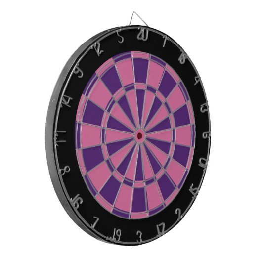 Dart Board: rosa, Lila und schwarz Dartscheibe (Vorderseite Links)