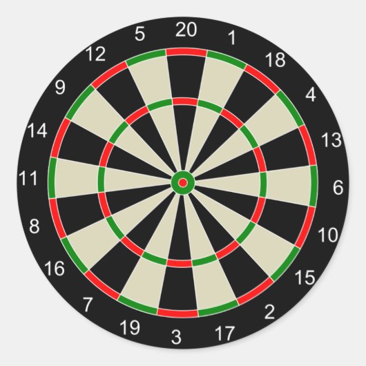 Dart Board Runder Aufkleber (Vorderseite)