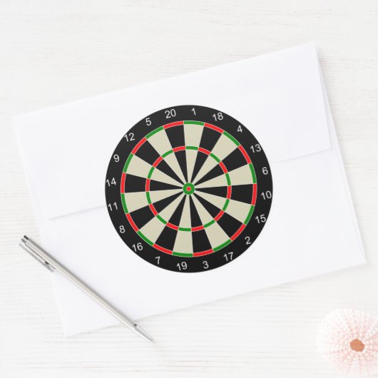 Dart Board Runder Aufkleber (Umschlag)