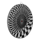 Dart Board/Schwarz/Weiß Abstrakt Dartscheibe (Vorderseite Links)